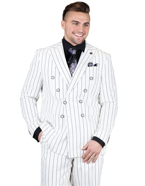 white pinstripe suits